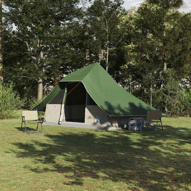 Tipi Tent met dak met opslag Groen 364 x 281 x 257 cm taft