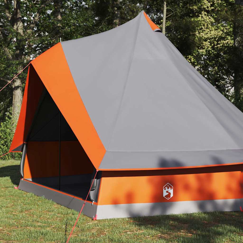 Tipi Tent met dak Grijs en Oranje 400 x 346 x 250 cm taft