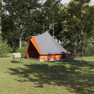 Tipi Tent met dak Grijs en Oranje 400 x 346 x 250 cm taft