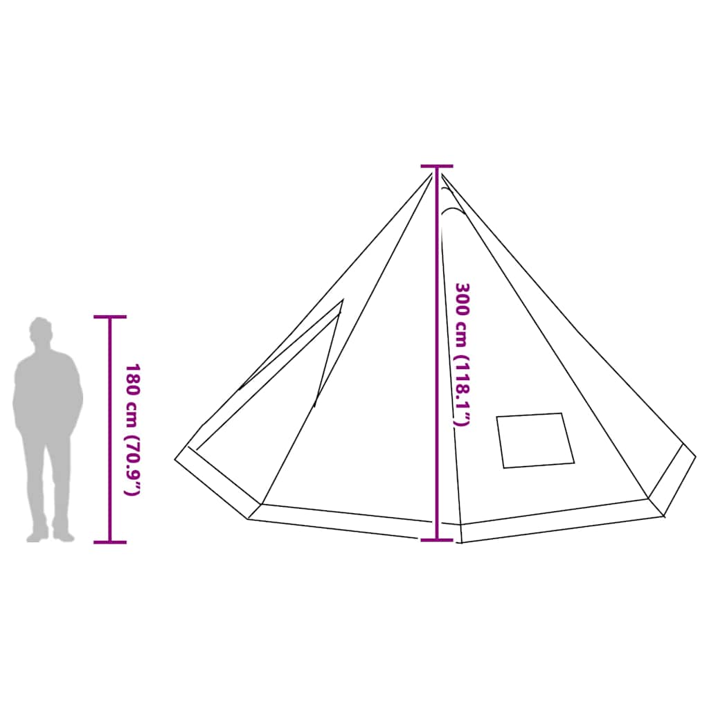 Tipi Tent met dak met opslag Blauw 560 x 560 x 300 cm taft