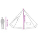 Tipi Tent met dak met opslag Blauw 560 x 560 x 300 cm taft