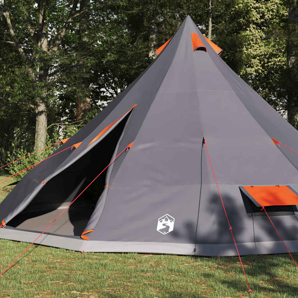 Tipi Tent met dak Grijs en Oranje 560 x 560 x 300 cm taft