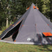 Tipi Tent met dak Grijs en Oranje 560 x 560 x 300 cm taft