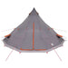 Tipi Tent met dak Grijs en Oranje 560 x 560 x 300 cm taft
