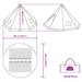 Tipi Tent met dak Grijs en Oranje 560 x 560 x 300 cm taft
