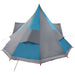 Tipi Tent met dak met opslag Blauw 510 x 690 x 330 cm taft