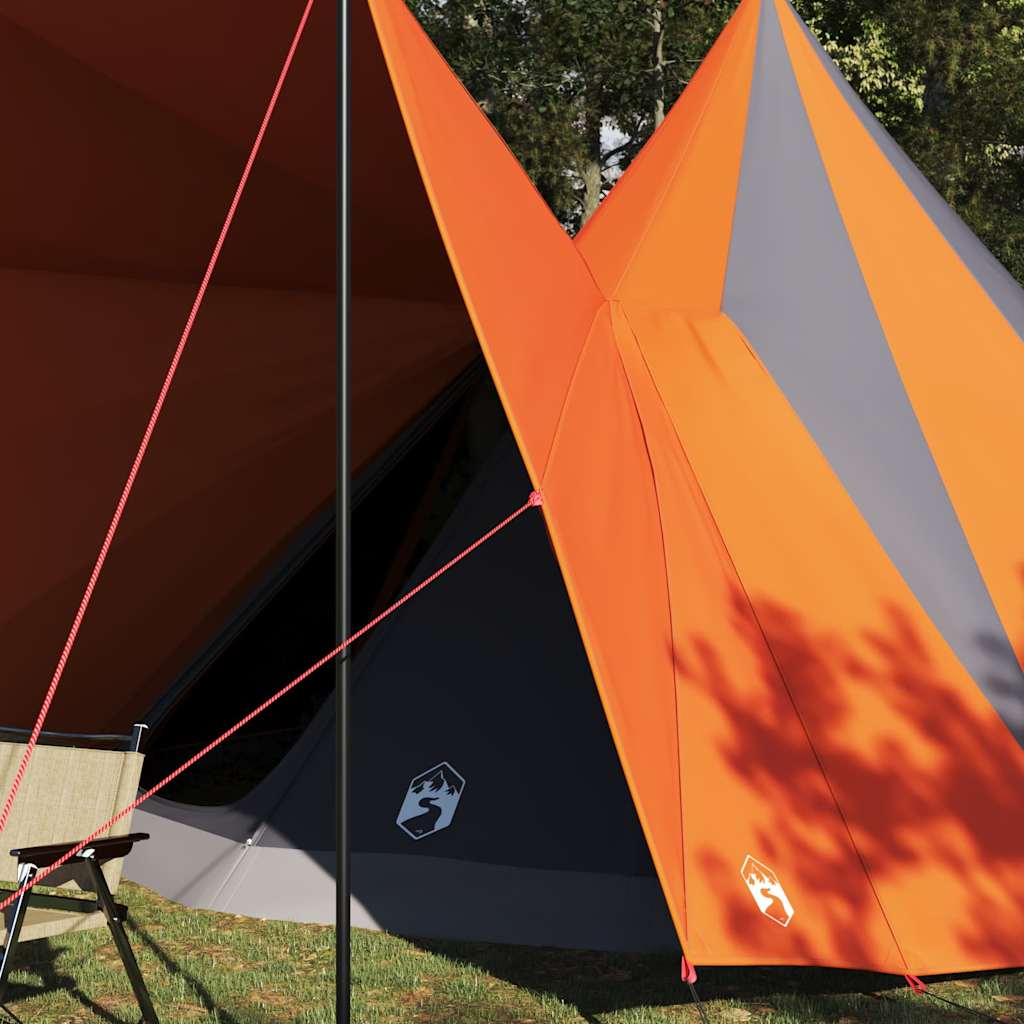 Tipi Tent met dak Grijs en Oranje 510 x 690 x 330 cm taft