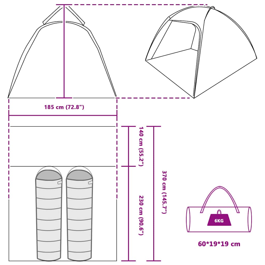 Huisje Tent met dak met opslag Groen 370 x 230 x 185 cm taft