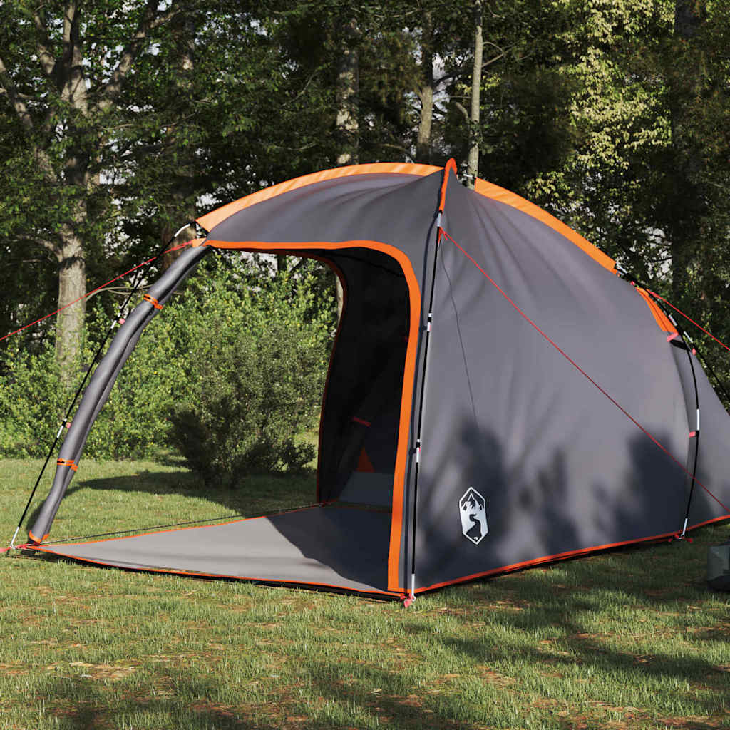 Huisje Tent met dak Grijs en Oranje 370 x 230 x 185 cm taft