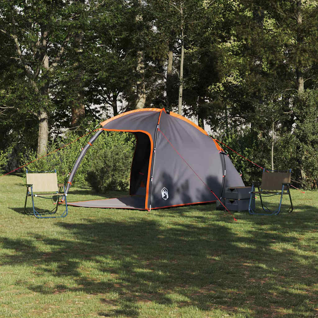 Huisje Tent met dak Grijs en Oranje 370 x 230 x 185 cm taft