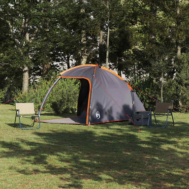 Huisje Tent met dak Grijs en Oranje 370 x 230 x 185 cm taft