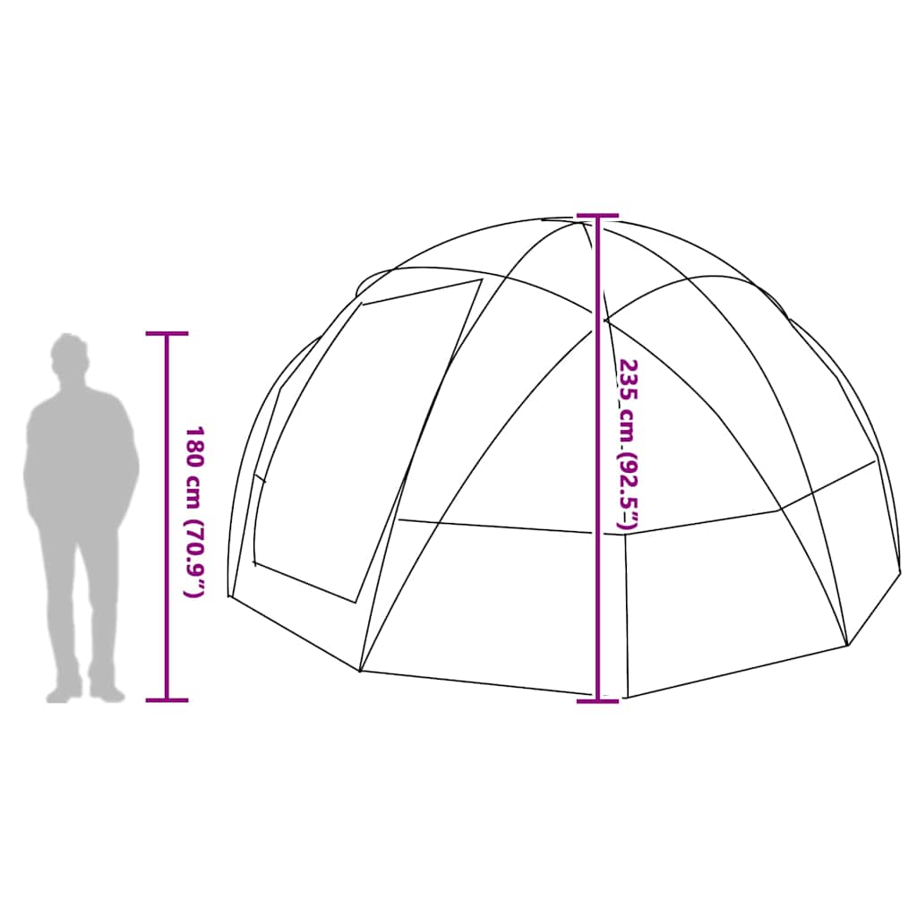 Koepeltent met dak met opslag Groen 475 x 475 x 235 cm taft