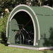Fietstent met dak met opslag Groen 256 x 222 x 182 cm taft