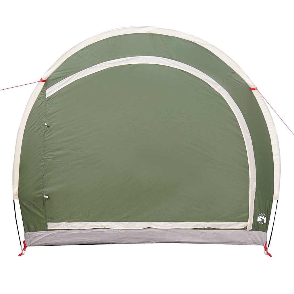 Fietstent met dak met opslag Groen 256 x 222 x 182 cm taft