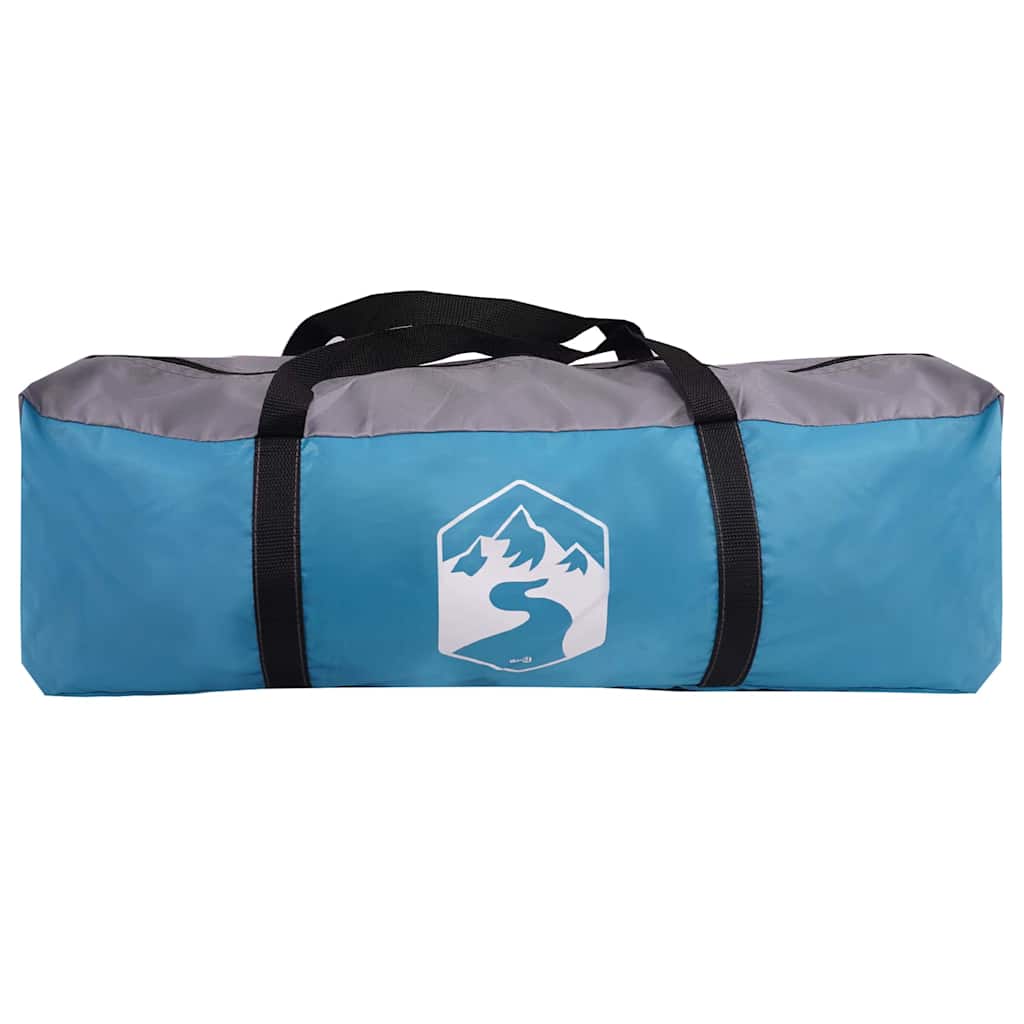 Fietstent met dak met opslag Blauw 256 x 222 x 182 cm taft