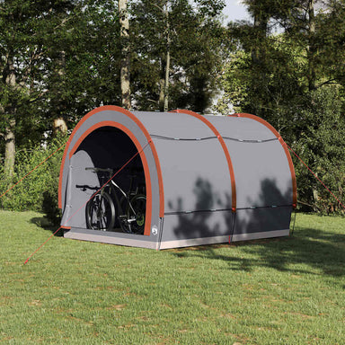 Fietstent met dak Grijs en Oranje 256 x 222 x 182 cm taft