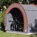 Fietstent met dak Grijs en Oranje 256 x 222 x 182 cm taft
