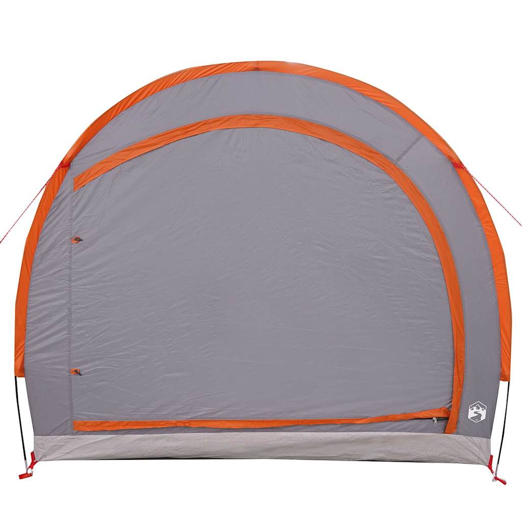 Fietstent met dak Grijs en Oranje 256 x 222 x 182 cm taft