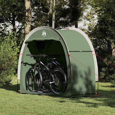 Fietstent met dak met opslag Groen 210 x 90 x 174 cm