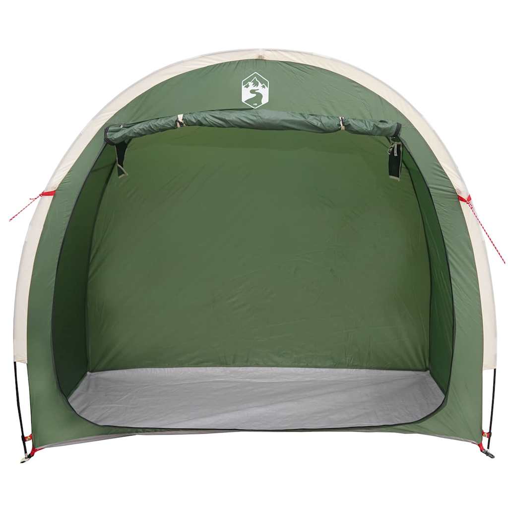 Fietstent met dak met opslag Groen 210 x 90 x 174 cm
