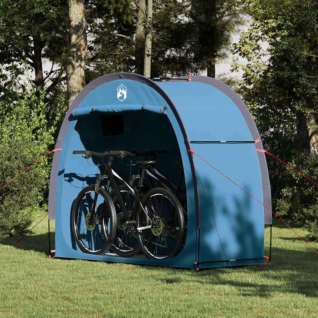 Fietstent met dak met opslag Blauw 210 x 90 x 174 cm
