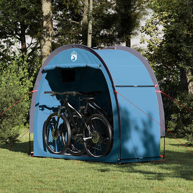 Fietstent met dak met opslag Blauw 210 x 90 x 174 cm