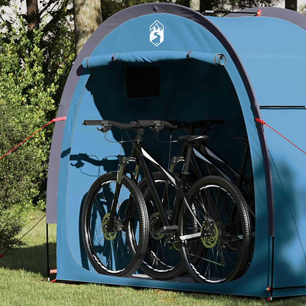 Fietstent met dak met opslag Blauw 210 x 90 x 174 cm