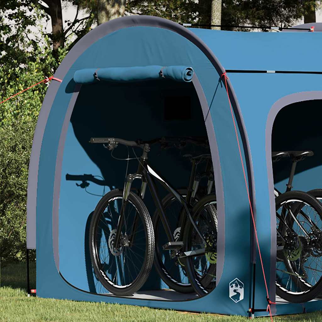 Fietstent met dak met opslag Blauw 218 x 156 x 180 cm