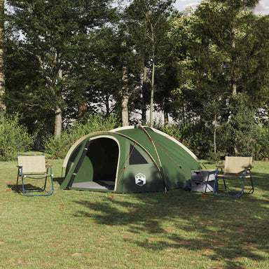 Koepeltent 4-persoons 308 x 268 x 130 cm Waterdicht Groen taft