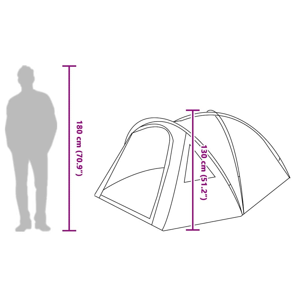 Koepeltent 4-persoons 308 x 268 x 130 cm Waterdicht Groen taft