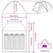 Koepeltent 4-persoons 308 x 268 x 130 cm Waterdicht Blauw taft