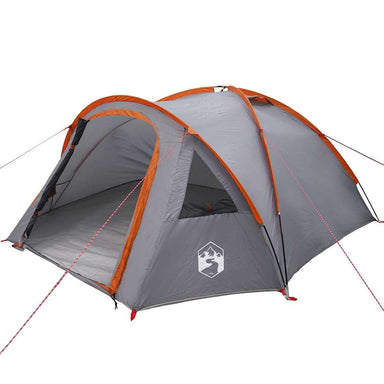 Koepeltent 4-persoons 308 x 268 x 130 cm Grijs en Oranje taft