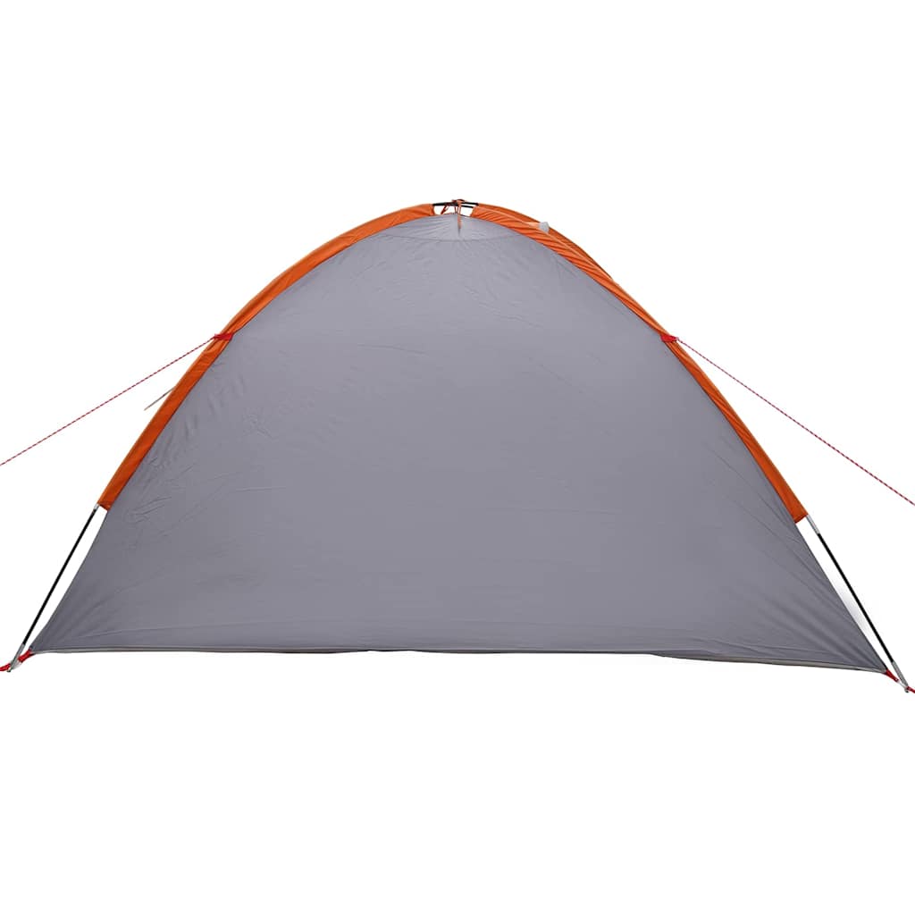 Koepeltent 4-persoons 308 x 268 x 130 cm Grijs en Oranje taft