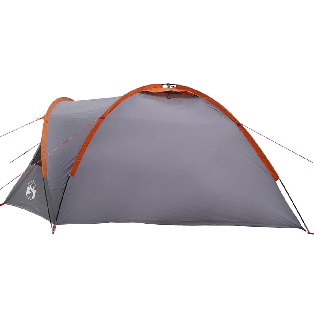 Koepeltent 4-persoons 308 x 268 x 130 cm Grijs en Oranje taft