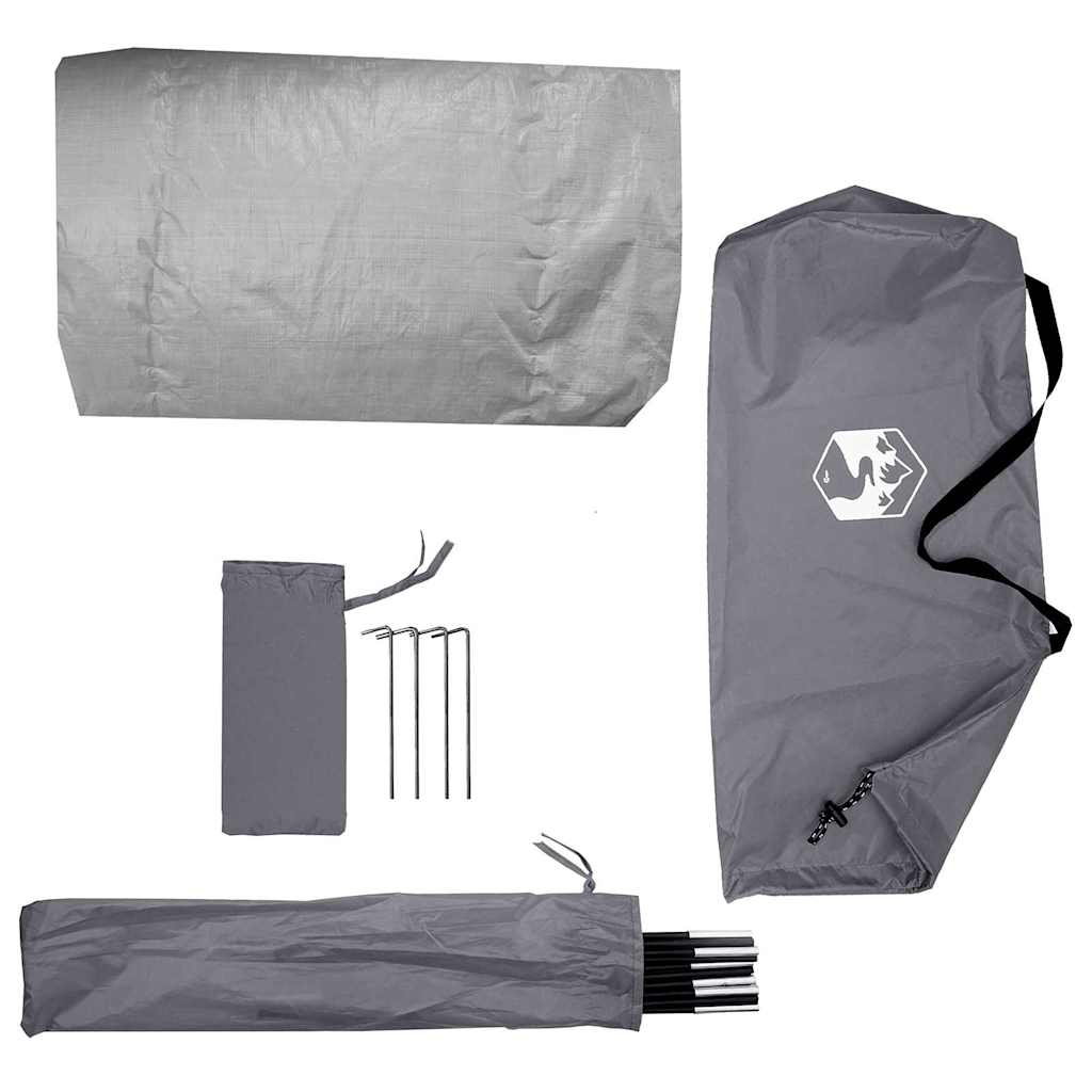 Tent met dak met opslag Grijs en zwart 236 x 150 x 136 cm