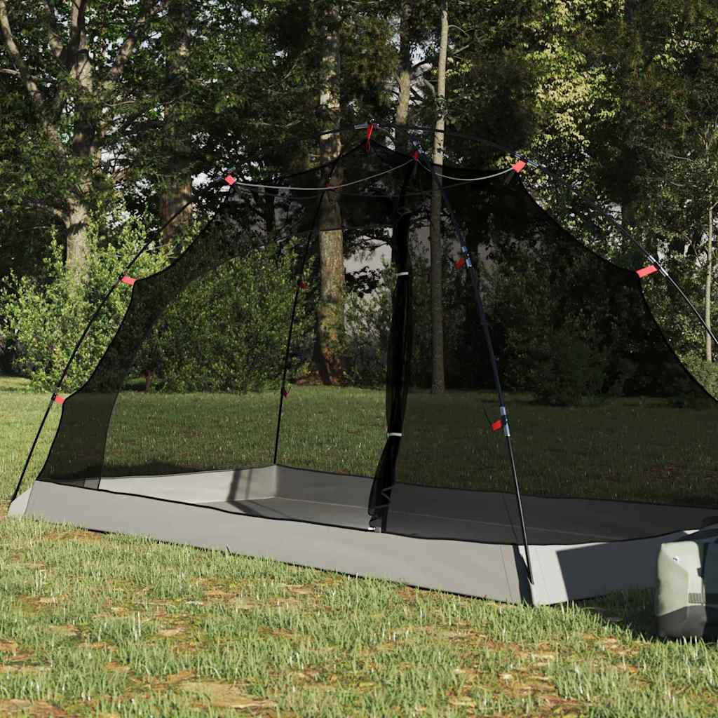 Tent met dak met opslag Grijs en zwart 236 x 150 x 136 cm