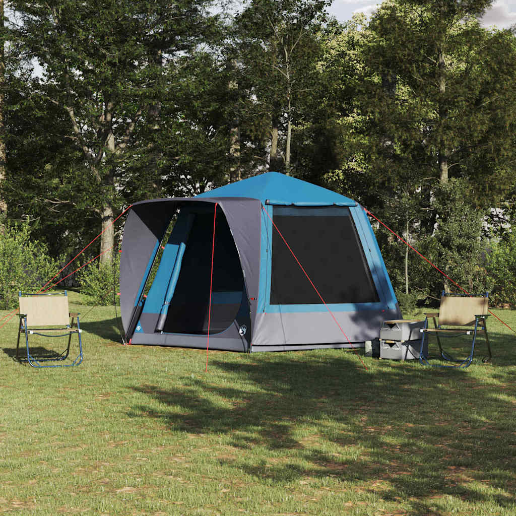 Camping Tent Huisje met dak Blauw 420 x 420 x 227 cm Polyester