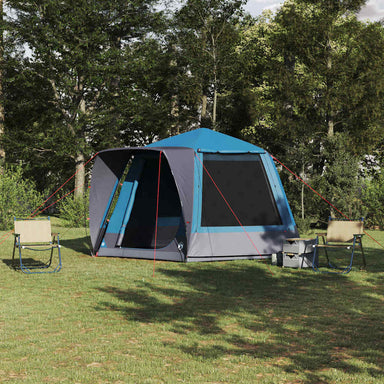 Camping Tent Huisje met dak Blauw 420 x 420 x 227 cm Polyester