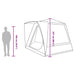 Camping Tent Grijs en oranje 420 x 420 x 227 cm Polyester
