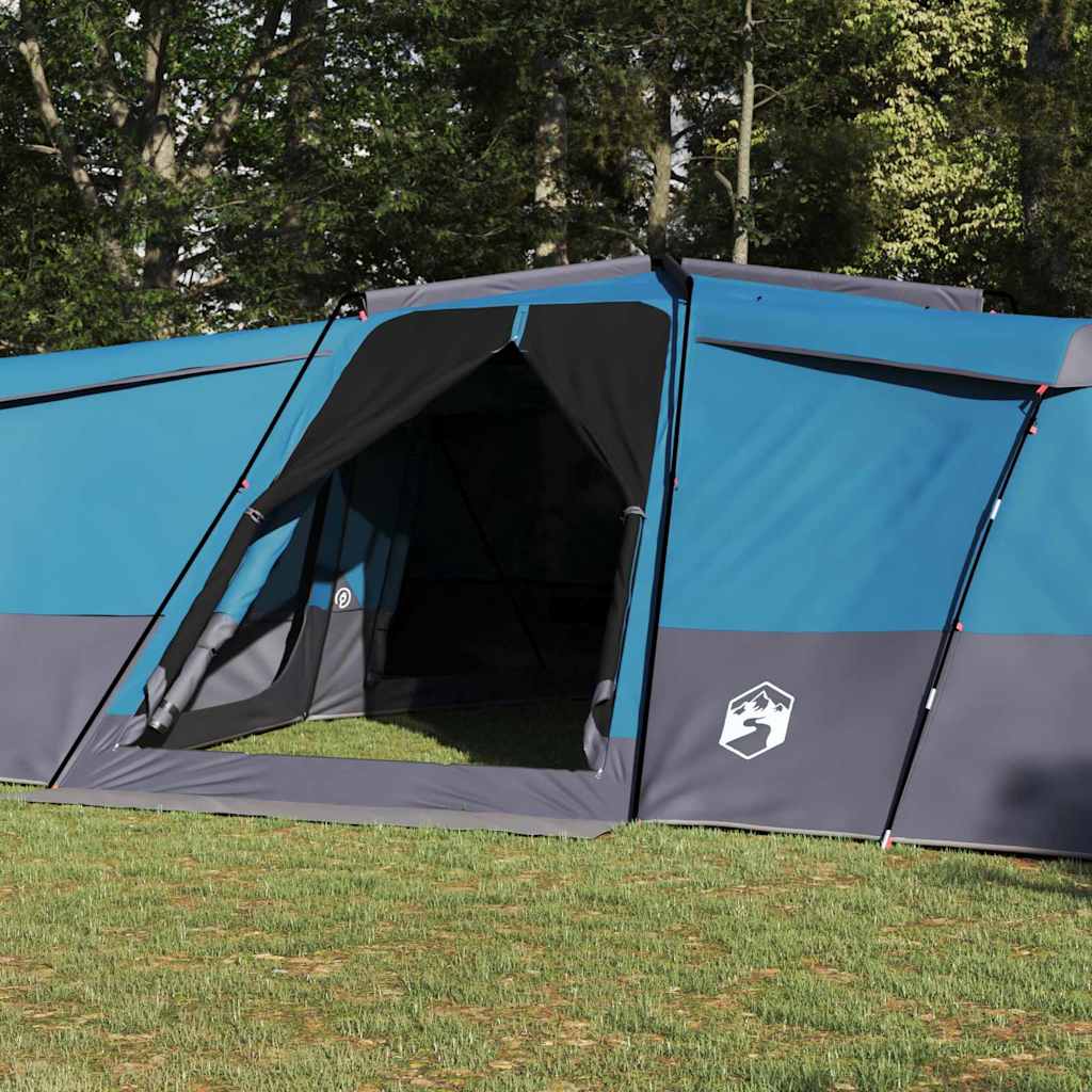 Gezinstent met dak met opslag Blauw 833 x 585 x 216 cm taft