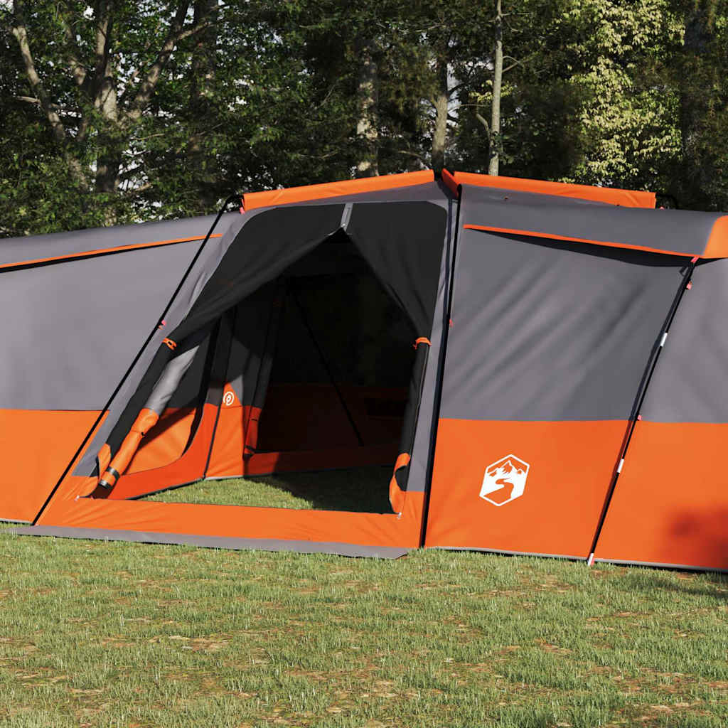 Gezinstent met dak Grijs en Oranje 833 x 585 x 216 cm taft