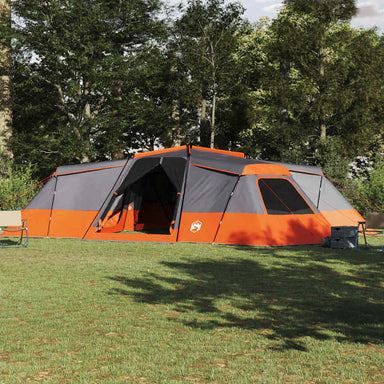 Gezinstent met dak Grijs en Oranje 833 x 585 x 216 cm taft