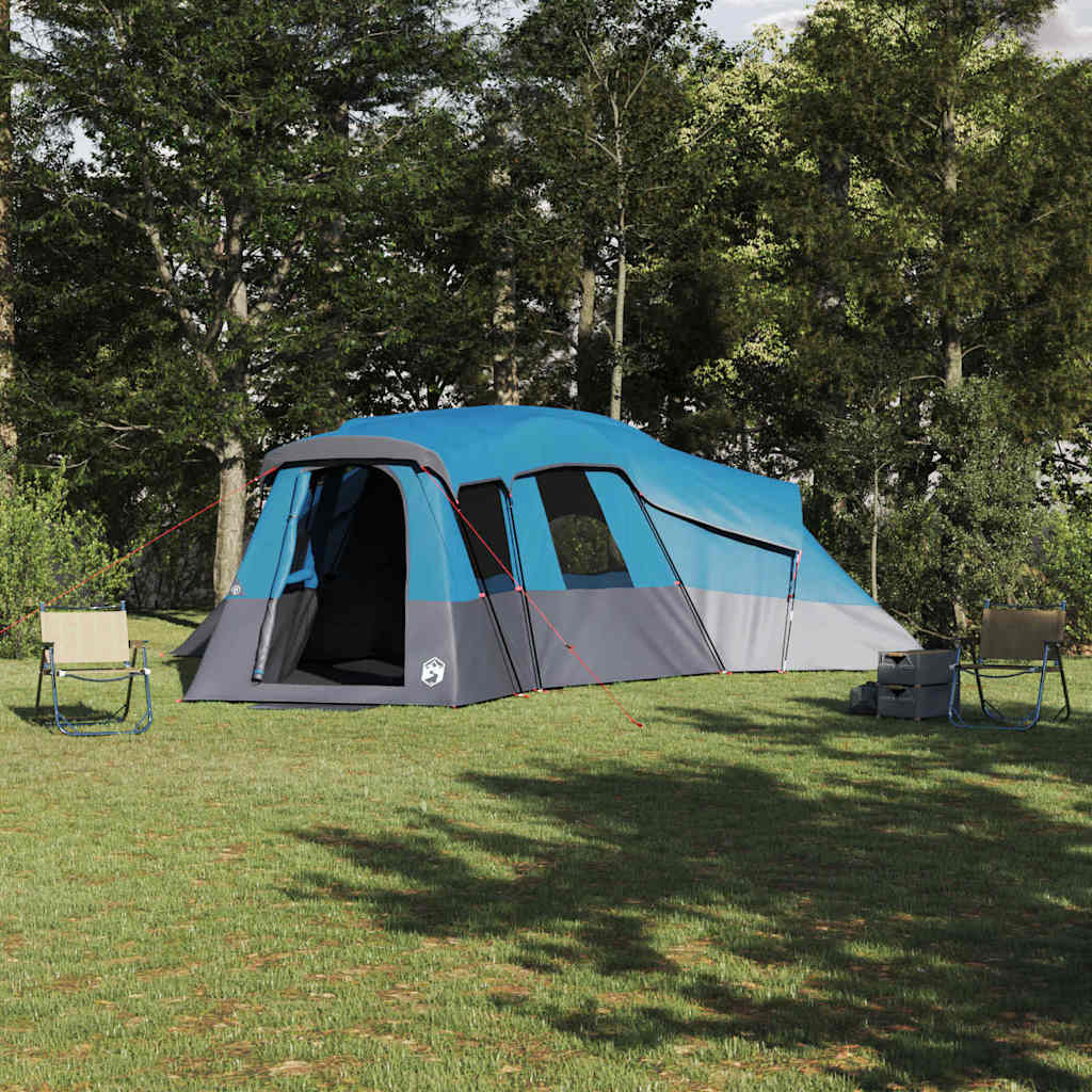 Gezinstent met dak met opslag Blauw 762 x 655 x 218 cm taft