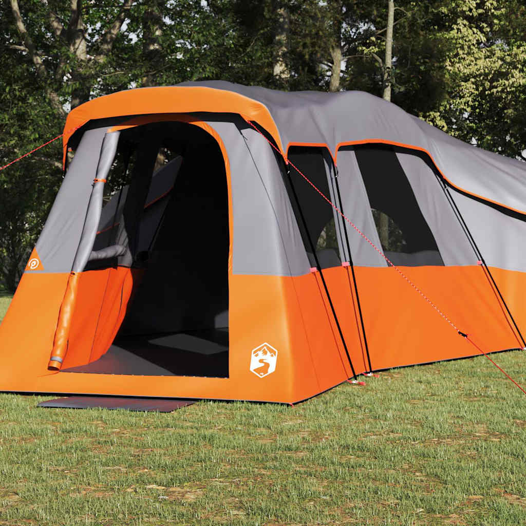 Gezinstent met dak Grijs en Oranje 762 x 655 x 218 cm taft