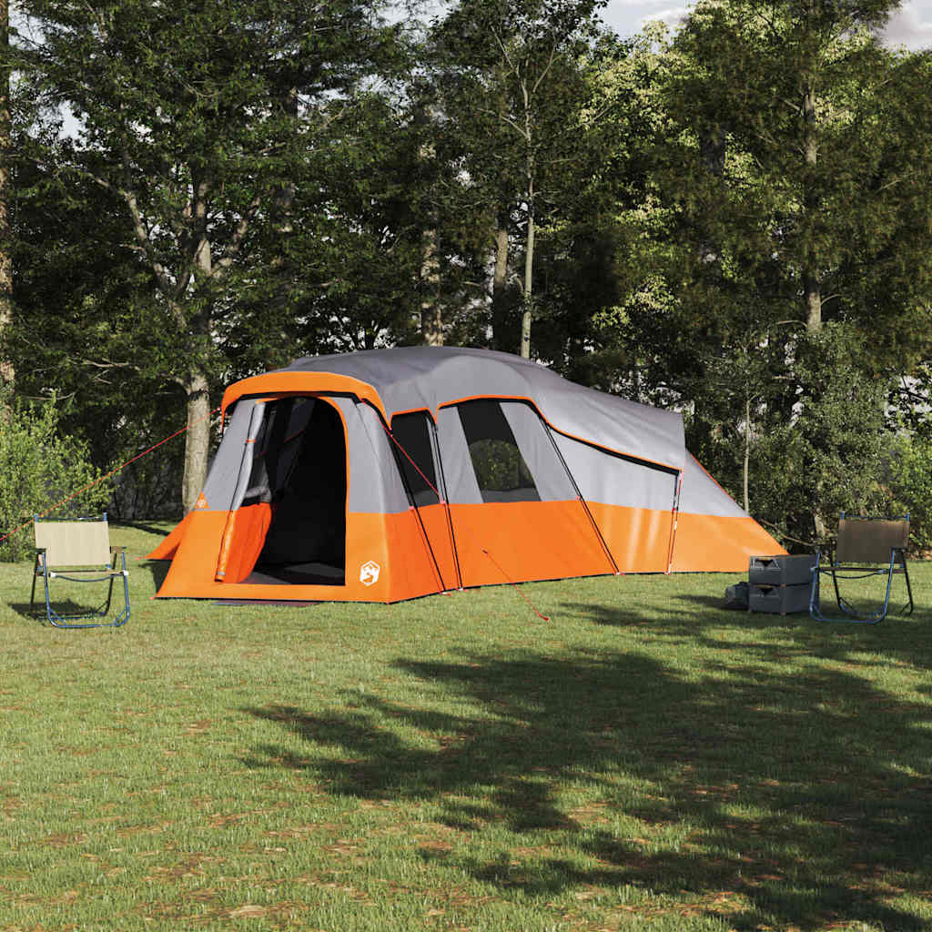 Gezinstent met dak Grijs en Oranje 762 x 655 x 218 cm taft
