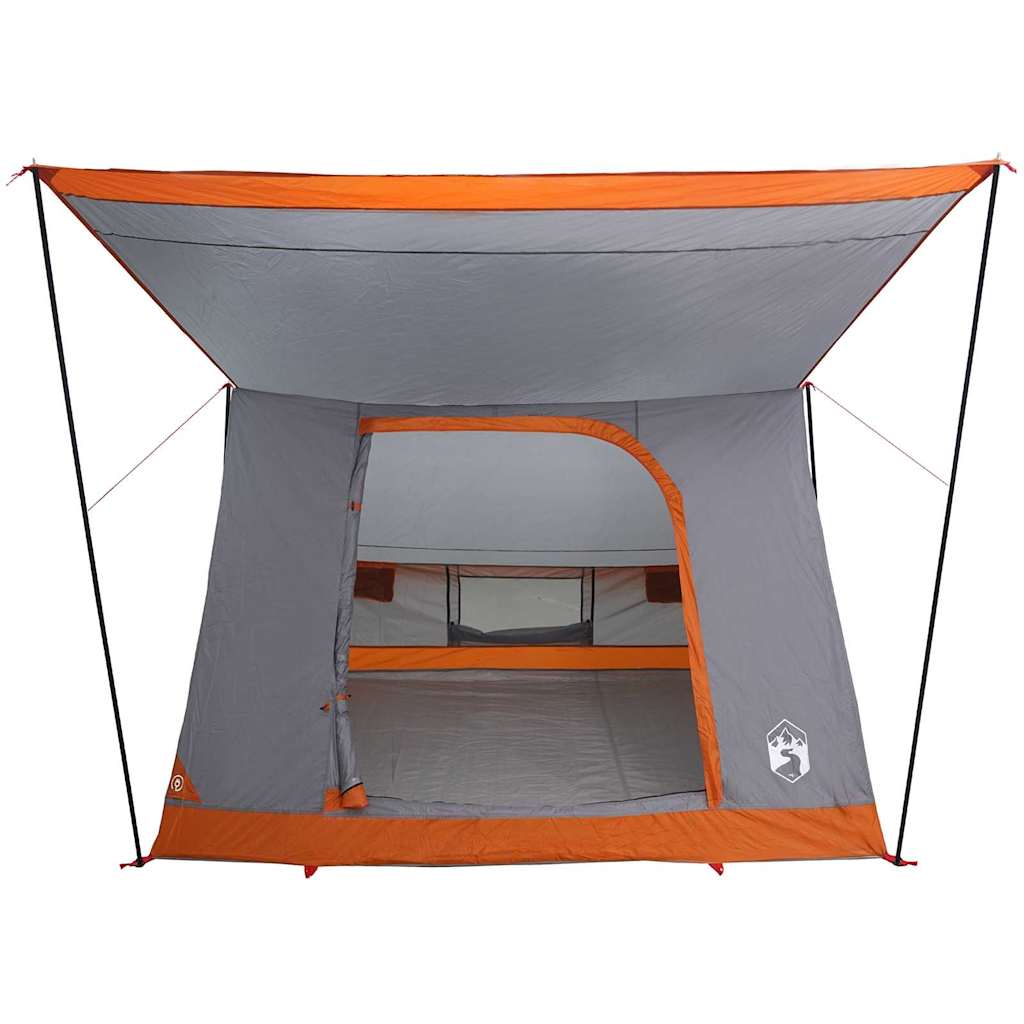 Camping Tent met dak Grijs en Oranje 282 x 225 x 154 cm taft