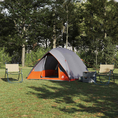 Camping Tent met dak Grijs en Oranje 320 x 275 x 190 cm taft