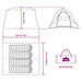 Camping Tent met dak Grijs en Oranje 320 x 275 x 190 cm taft