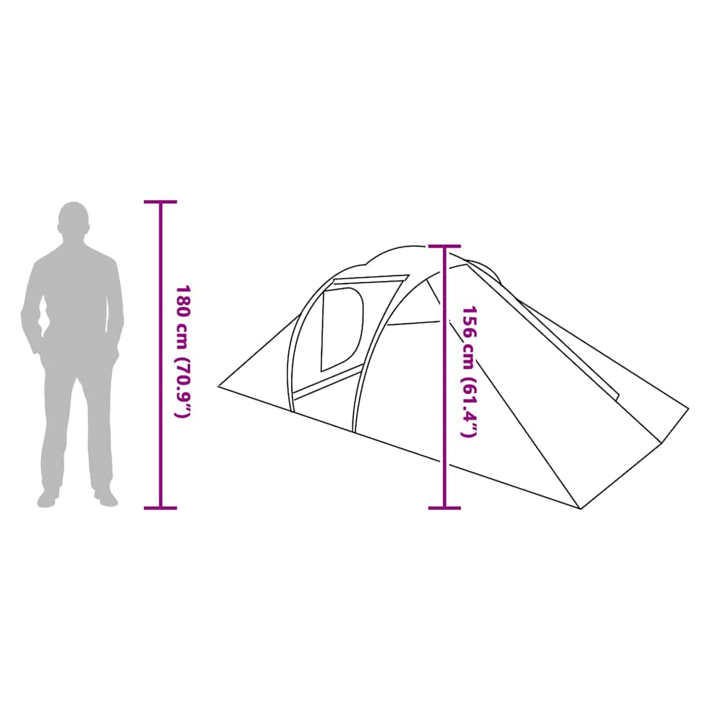 Tunnel tent met dak Grijs en Oranje 510 x 240 x 156 cm taft