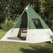 Tipi Tent met dak met opslag Groen 383 x 338 x 217 cm taft